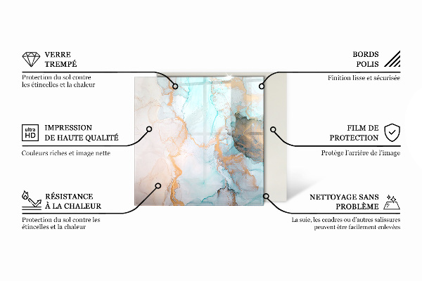 Vetro sotto stufa con motivo a marmo classico dalle venature delicate