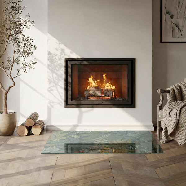 Vetro sotto stufa con motivo di farfalle tra elementi vegetali