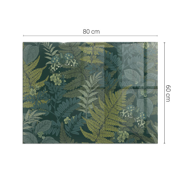 Vetro sotto stufa con motivo di farfalle tra elementi vegetali