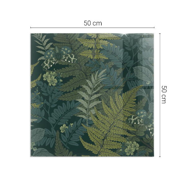 Vetro sotto stufa con motivo di farfalle tra elementi vegetali