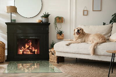 Vetro sotto stufa rettangolare con motivo di foglie tropicali