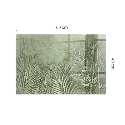 Vetro sotto stufa rettangolare con motivo di foglie tropicali
