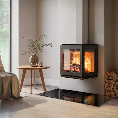 Vetro sotto stufa rettangolare in colore grafite scuro