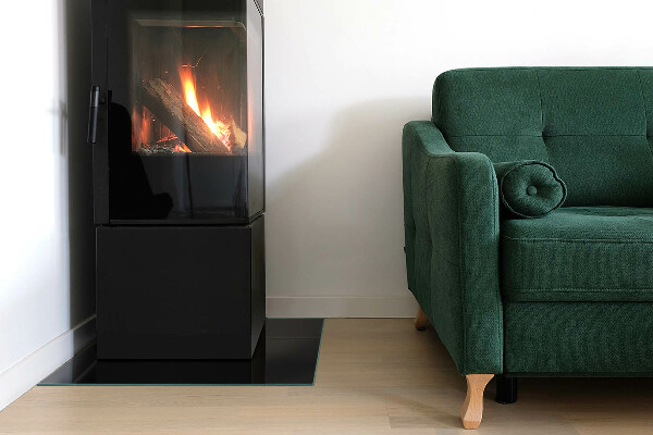 Vetro sotto stufa rettangolare in colore grafite scuro