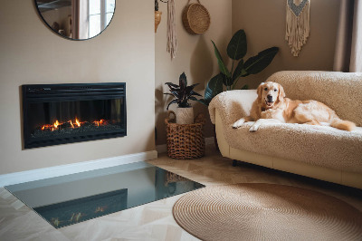 Vetro sotto stufa di colore mare