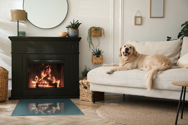 Vetro sotto stufa di colore mare