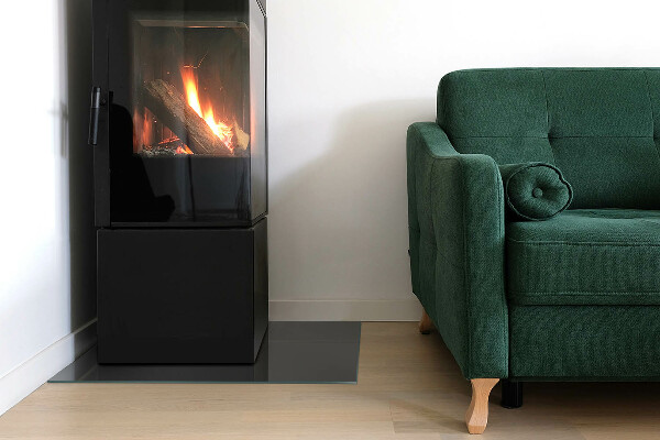 Vetro sotto stufa rettangolare di colore grigio-marrone