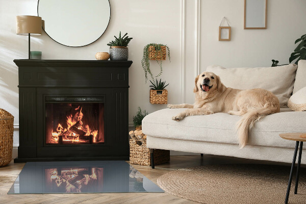 Vetro sotto stufa rettangolare di colore blu scuro