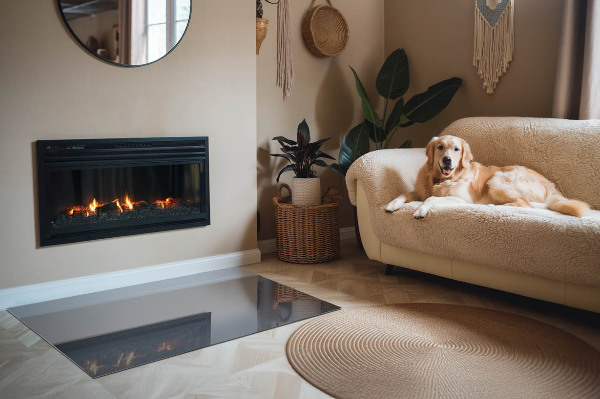 Vetro sotto stufa rettangolare di colore blu scuro