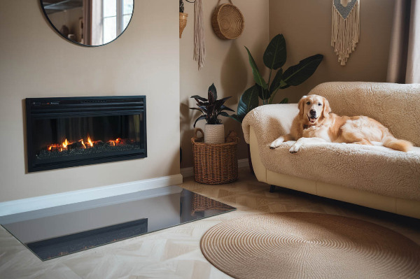 Vetro sotto stufa rettangolare di colore blu scuro