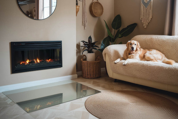 Vetro sotto stufa rettangolare in colore grigio-verde