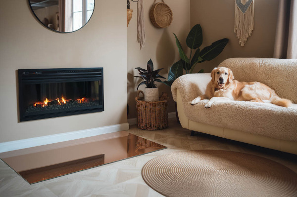 Vetro sotto stufa di colore marrone