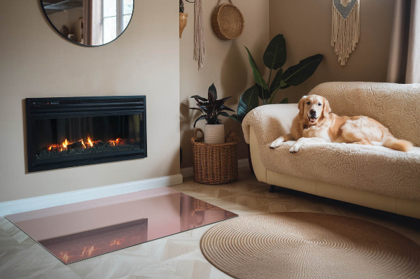 Vetro sotto stufa rettangolare di colore rosa