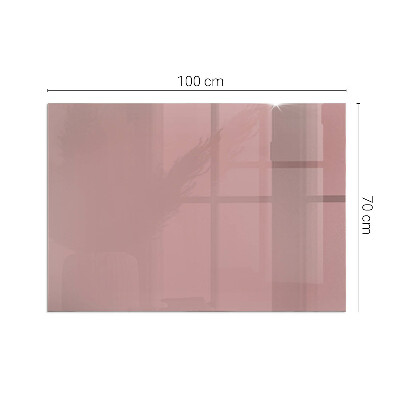 Vetro sotto stufa rettangolare Colore rosa