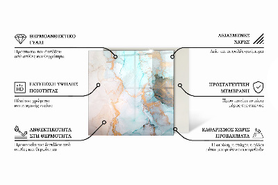 Vetro sotto stufa rettangolare di colore marrone