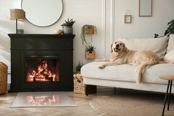 Vetro sotto stufa rettangolare in colore marrone chiaro