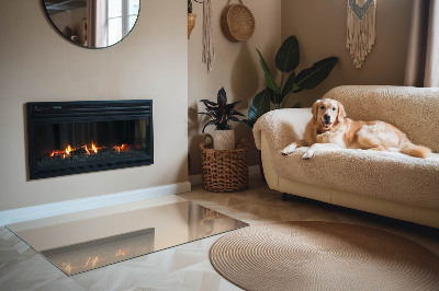 Vetro sotto stufa rettangolare di colore beige