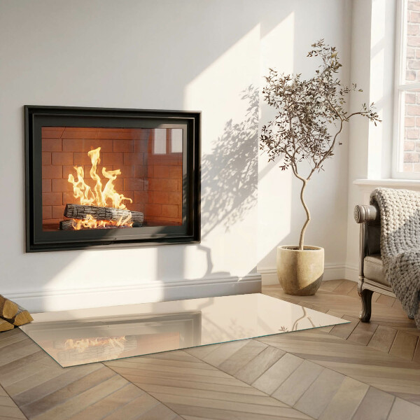 Vetro sotto stufa rettangolare Colore beige