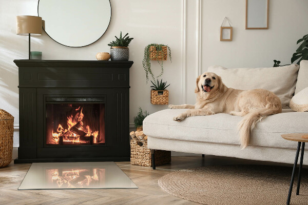 Vetro sotto stufa rettangolare di colore beige