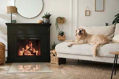 Vetro sotto stufa rettangolare di colore beige