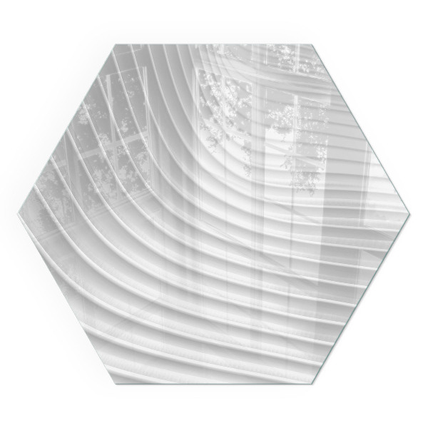 Vetro sotto stufa esagonale con onde di forme delicate