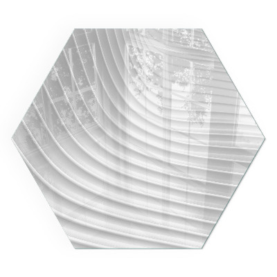 Vetro sotto stufa esagonale con onde di forme delicate