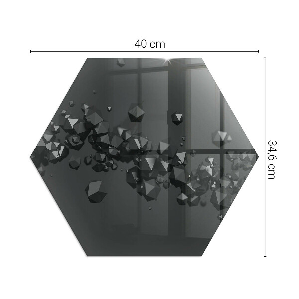 Vetro sotto stufa esagonale Forme astratte di nuvole nei solidi
