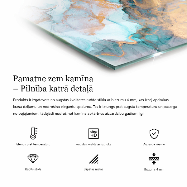 Vetro sotto stufa esagonale Motivi ceramici sullo sfondo