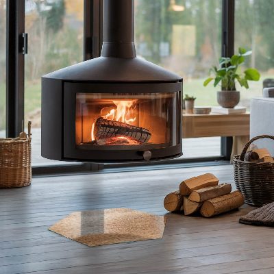 Vetro sotto stufa esagonale Motivo ispirato al legno
