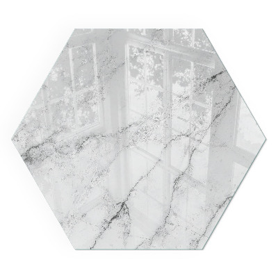 Vetro sotto stufa esagonale Dettagli in marmo con delicate venature