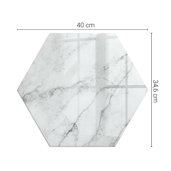 Vetro sotto stufa esagonale Dettagli in marmo con delicate venature