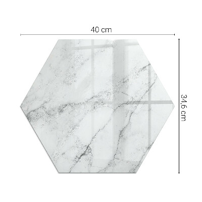 Vetro sotto stufa esagonale Dettagli in marmo con delicate venature
