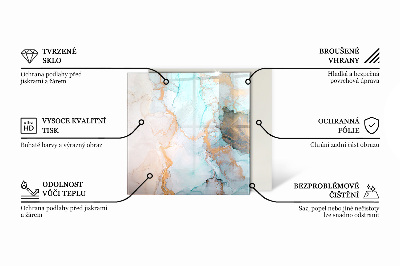 Vetro sotto stufa esagonale con dettagli in marmo caratterizzati da delicate venature