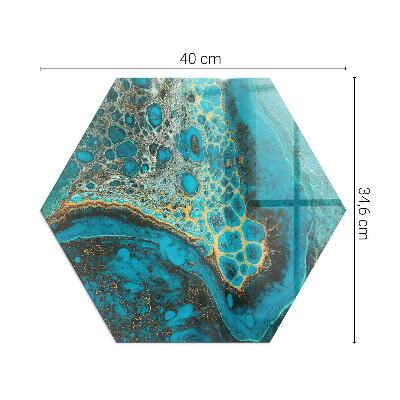 Vetro sotto stufa esagonale con motivo organico in stile astratto