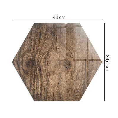 Vetro sotto stufa esagonale Motivo legno di pino