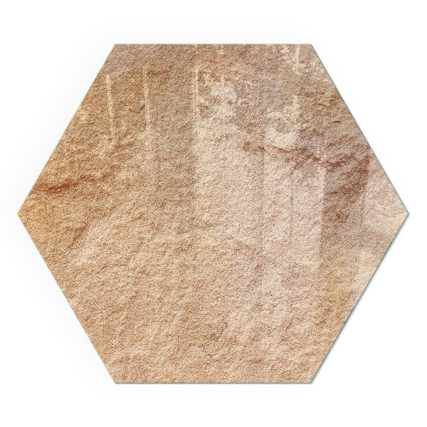 Vetro sotto stufa esagonale con motivo che richiama la struttura naturale della pietra