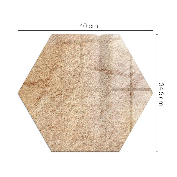 Vetro sotto stufa esagonale con motivo che richiama la struttura naturale della pietra
