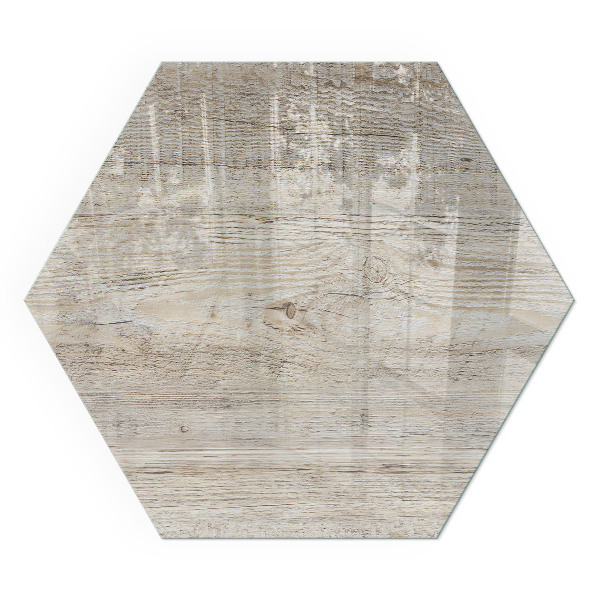 Vetro sotto stufa esagonale con motivo in legno chiaro naturale