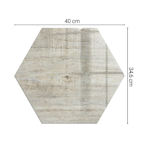 Vetro sotto stufa esagonale Motivo in legno chiaro naturale