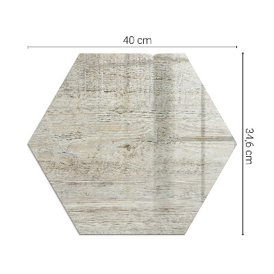 Vetro sotto stufa esagonale Motivo in legno chiaro naturale