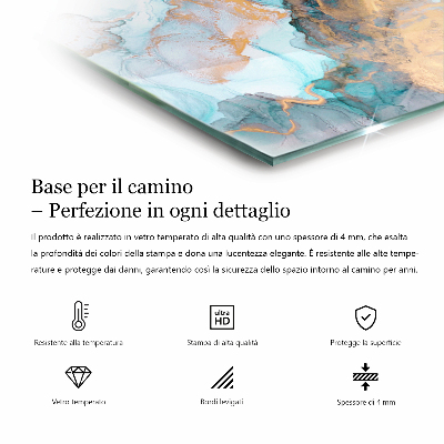 Vetro sotto stufa esagonale con motivo marmorizzato e venature delicate