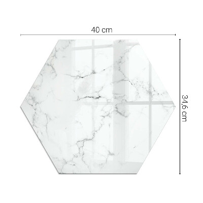 Vetro sotto stufa esagonale Motivo marmorizzato con venature delicate