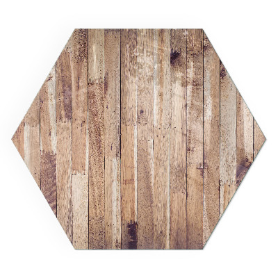 Vetro sotto stufa esagonale con motivo in legno disposto in una elegante geometria