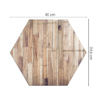 Vetro sotto stufa esagonale Motivo in legno disposto geometricamente