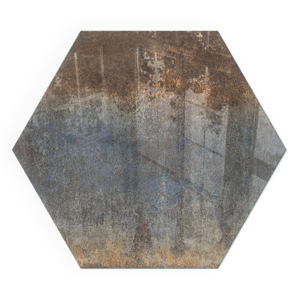 Vetro sotto stufa esagonale Motivo astratto con texture variegate