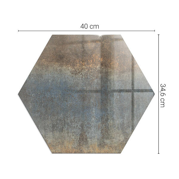 Vetro sotto stufa esagonale Motivo astratto con texture variegate