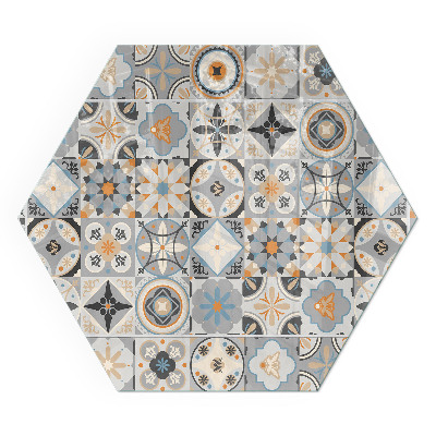 Vetro sotto stufa esagonale Motivi a mosaico in forme di piastrelle