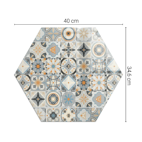 Vetro sotto stufa esagonale Motivi a mosaico in forme di piastrelle