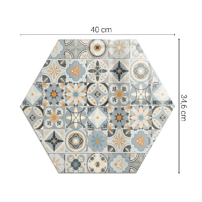 Vetro sotto stufa esagonale Motivi a mosaico in forme di piastrelle