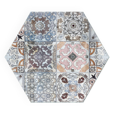 Vetro sotto stufa esagonale Motivi a mosaico nelle piastrelle